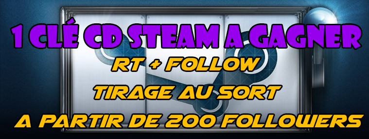 SkConfig's tweet photo. Une clé CD STEAM aléatoire à gagner! RT + FOLLOW @SkConfig #MyLOTTERYSKCONFIG 200 FOLLOWERS=1 WINNER http://t.co/fX3UreypmD