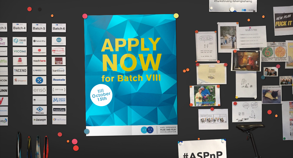 as_pnp's tweet photo. Apply now for #BatchVIII beginning in January '16: http://t.co/p4ukL8lC1K
#startup #accelerator #earlystage #berlin http://t.co/tCI7dUd7Gx