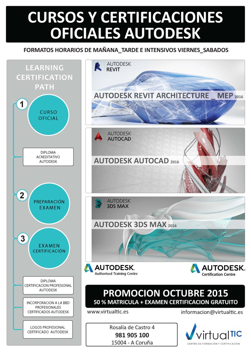 virtualticsl's tweet image. Formación Certificada #Autodesk