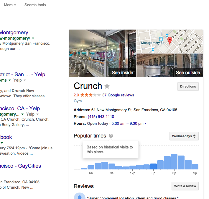 Love this new nerdalicious Google feature... Now I can try to go to the gym (and everywhere) when it's less crowded!