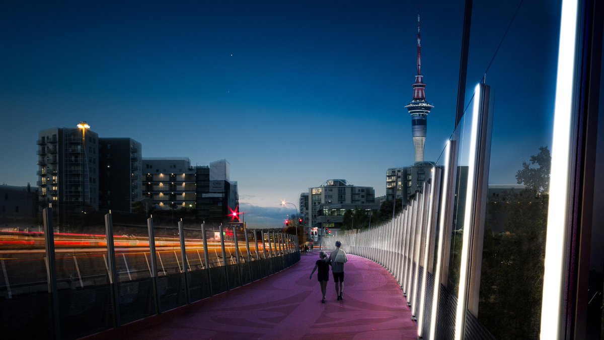 BikeAKL's tweet image. Lava Lane? The Noodle? He Ara Tōtara? The Bikequeduct? What'll we call this gorgeous thing? caa.org.nz/lights-colour-…