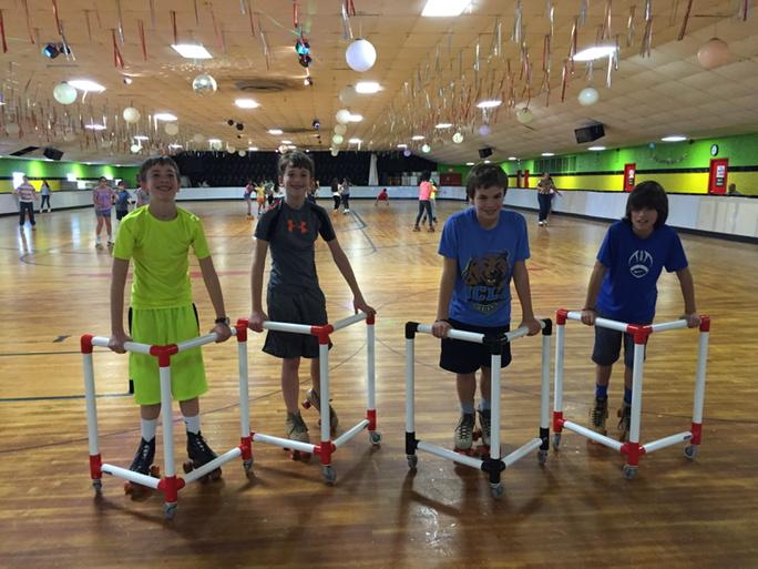 PegramSonja's tweet photo. Who knew they had skating walkers? 21st century technology. Only in Mustang land! Choir Skate Nite. Thanx, Ms Daniel http://t.co/TxMghIo386