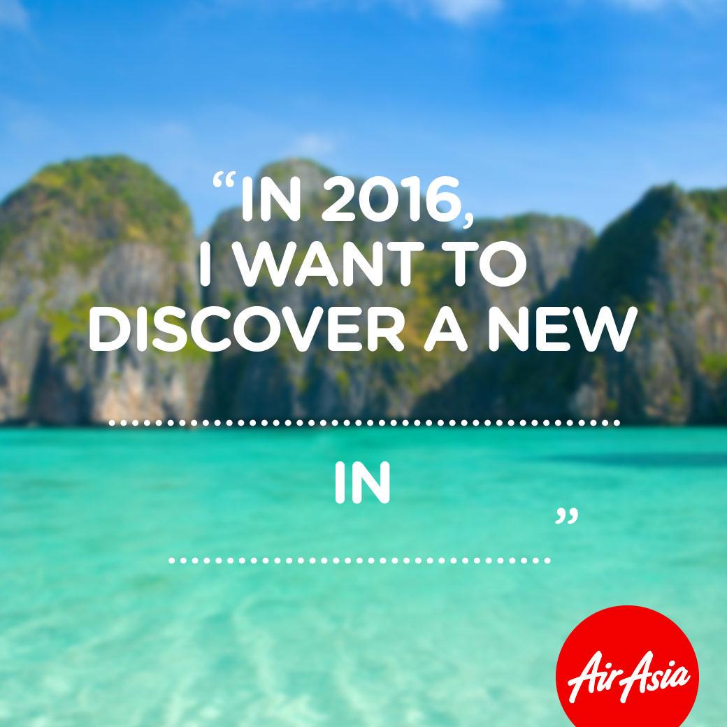airasia's tweet image. "In 2016, I want to discover a new SOULMATE in SEOUL" - an Allstar. 

What's yours? Tell us your #2016resolution!
