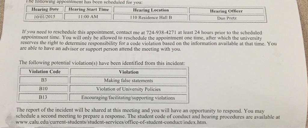 lindsaaayp's tweet photo. Got 3 violations😂 #fuckcalu http://t.co/dfbBbUlStY