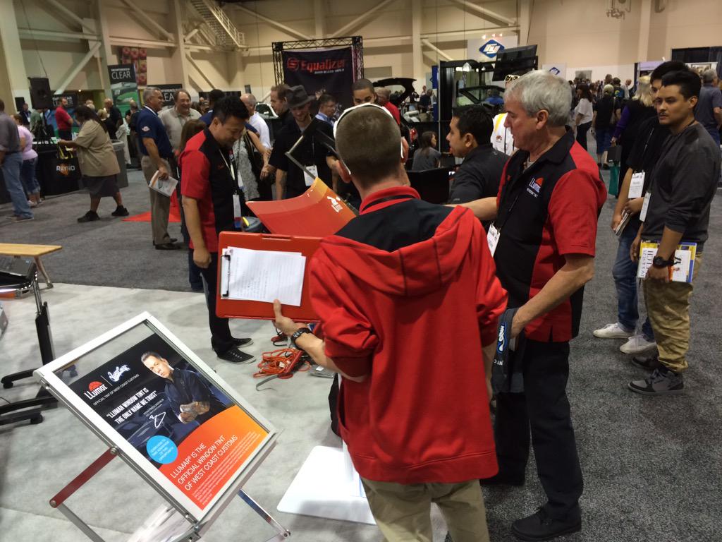llumarfilms's tweet photo. The LLumar team in action. Drawing a crowd showcasing new self-healing PPF and CTX tint. #WFCT2015 #tintoff http://t.co/IrqRds6ixk