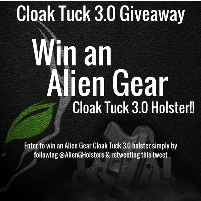 AlienGHolsters's tweet photo. Lets start #October right! By giving away a #free Alien Gear holster! RT and follow us @AlienGHolsters to #win! http://t.co/5r04RgN11Z
