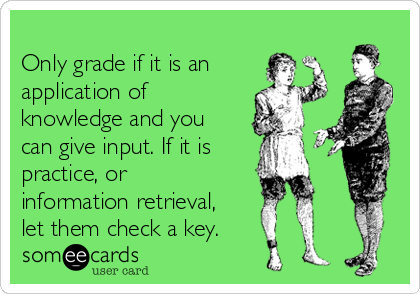 teachergoals's tweet photo. Complaining about hours of grading a night, or is a coworker?  Consider this...fewer grades, but more meaningful. http://t.co/fgmjWzJyLW