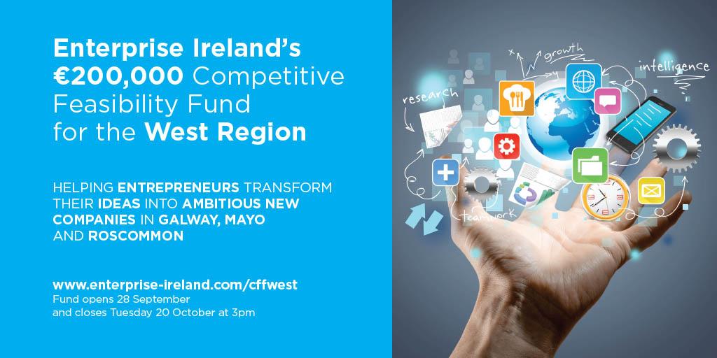 ei_westregion's tweet photo. Our new #cffwest fund will help #entrepreneurs in #Galway transform their ideas into export-led firms @galwaycity http://t.co/g61yT6g1RS