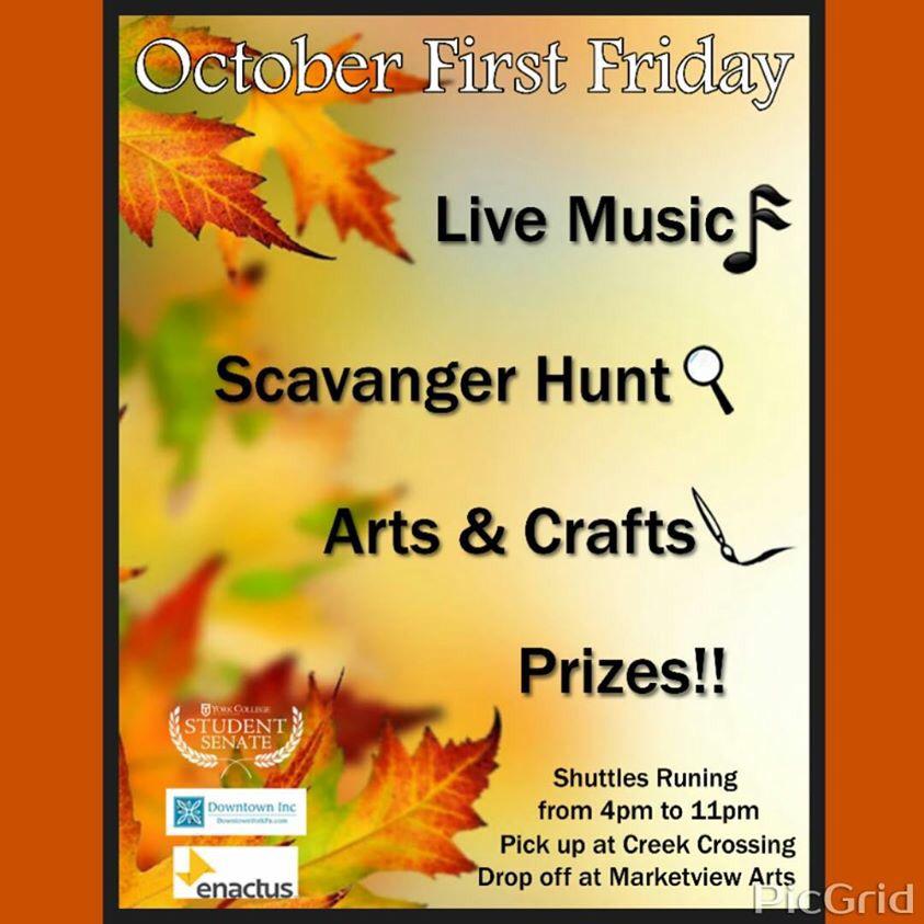 YCPSenate's tweet photo. "Come out to Central Market this First Friday! We'll have great music, and scavenger hunts with prizes to be won!" http://t.co/Gn7fcZz0xV