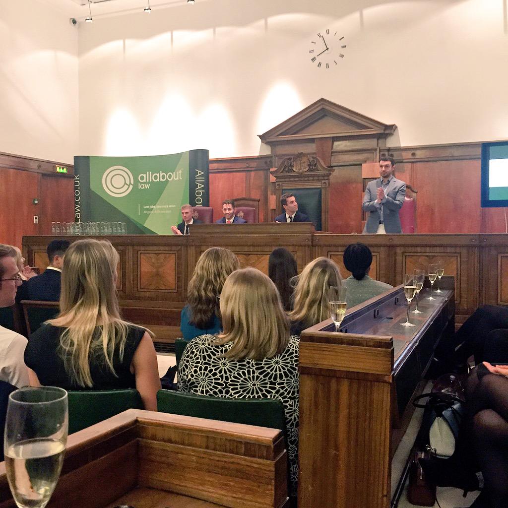 SamHopeSocial's tweet photo. Couldn't be a more apt venue to hold the #AALawards than a court room. Great choice @AllAboutLaw #LawCareer http://t.co/yJOquEoUZ0