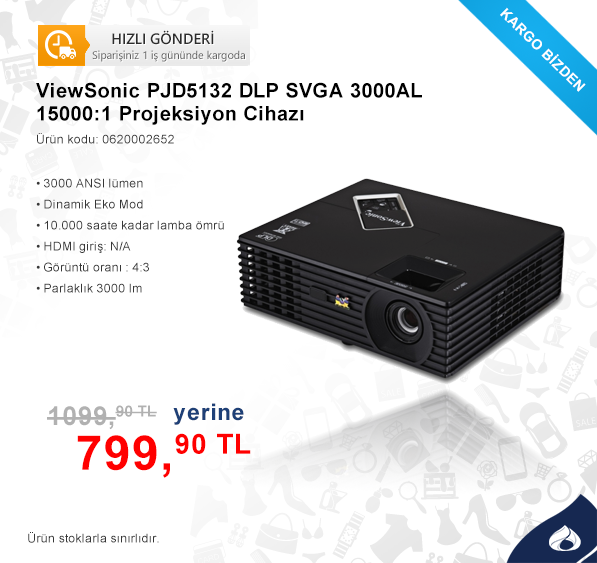 Stoklar Tükenene Kadar,
viewSonic PJD5132 DLP SVGA 3000AL 15000:1 Projeksiyon Cihazı

kaliteveucuzluk.com/viewsonic-pjd5…