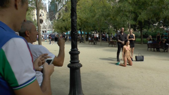 1 pic. Over in Barcelona, @MonaWalesXXX humiliates a sub by the Sagrada Familia #BTS @Public_Disgrace