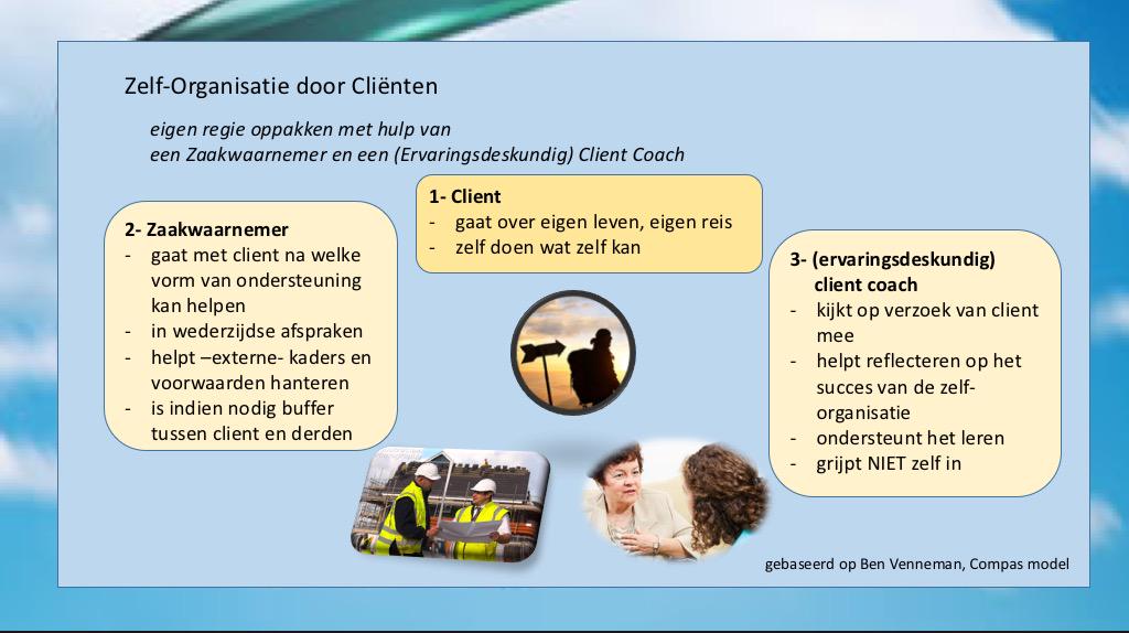 zelf-organisatie is ook voor kwetsbare mensen mogelijk door een andere invulling van ondersteuning #Herstel #Compas
