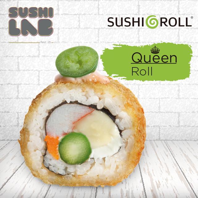 SushiRollmx's tweet photo. #QueenRoll de #SushiLab es delicioso: pulpa de jaiba empanizada, cangrejo, espárrago, masago, dos quesos y habanero http://t.co/amO5WTZRbg