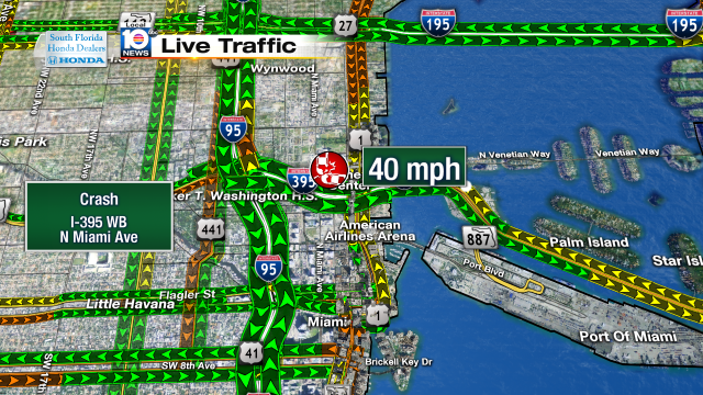 Crash on I-395 WB at N. Miami Ave. Speeds at 40mph #traffic #miami @JeniseFernandez http://t.co/U4Z6BZSlNX