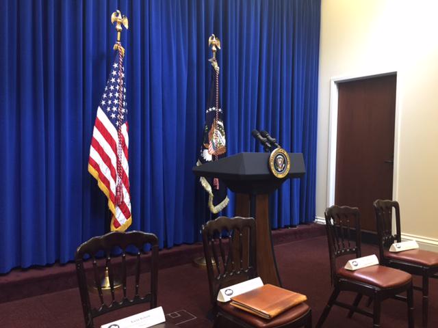 TeamKCP's tweet photo. Awaiting @POTUS at #middleclasseconomics briefing! http://t.co/Yko7rtXZ7x