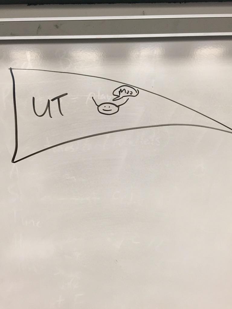 NTbonestud's tweet photo. Describing what a pennant is to advisory class. Accurate description of UT @coachhyde79 ? #tedpolkpride http://t.co/7sM7FvDPuN