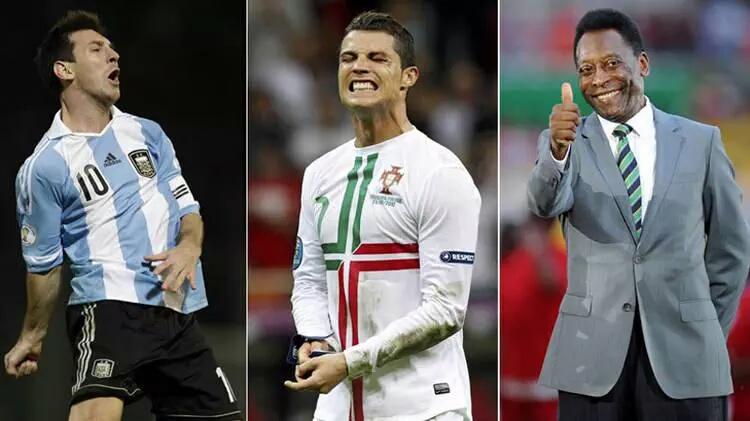 #LiveBolanet 3 besar gol sepanjang karir:

757 - Pele 
500 - Cristiano Ronaldo
467 - Messi