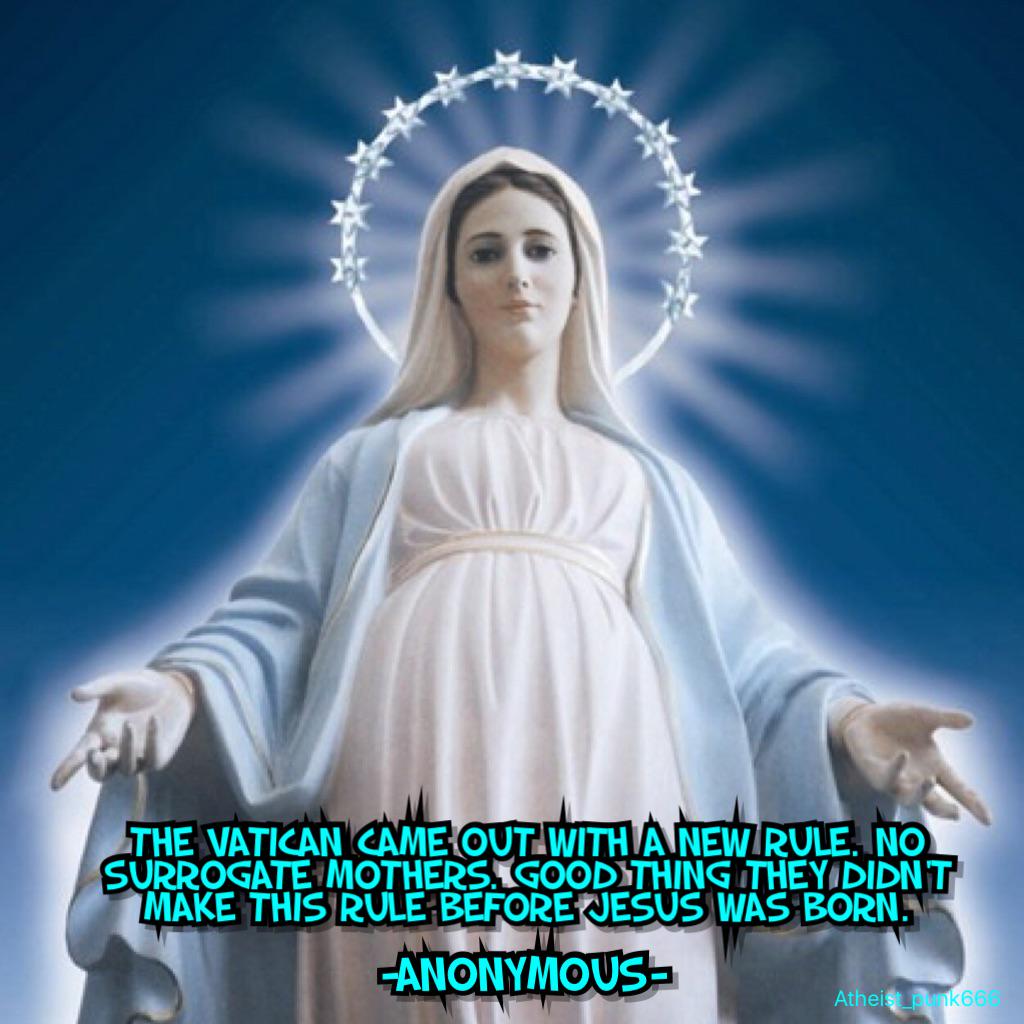 DoaneJohns's tweet photo. #Atheist #god #AP666 #religion #bible #bacon #jesus #atheism #freethinker #meme #secular #EnjoyLife #mary #virgin http://t.co/QEJTWdvamC