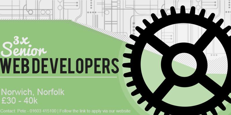 Servetalentuk's tweet image. 3 x #SeniorWebDeveloper #Jobs in #Norwich #Norfolk Apply here - bit.ly/1ME1h7E #Web #Developer