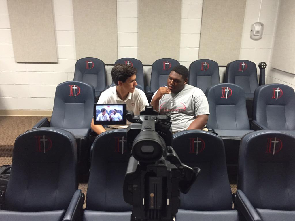 Senior Justin Goings interviews Student-Athlete of the week senior Clayton Hale #57 (C/DT) Tune in Friday to watch!