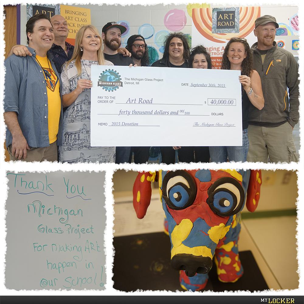MyLocker's tweet photo. A HUGE congratulations to @ArtRoad​ for being presented a check for $40,000 by The Michigan Glass Project​! http://t.co/bCaiUp5Viu