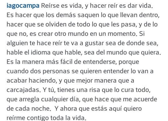 iagocampa's tweet photo. Y ahora que estás aquí quiero reírme contigo toda la vida. http://t.co/uSCph7Sdct