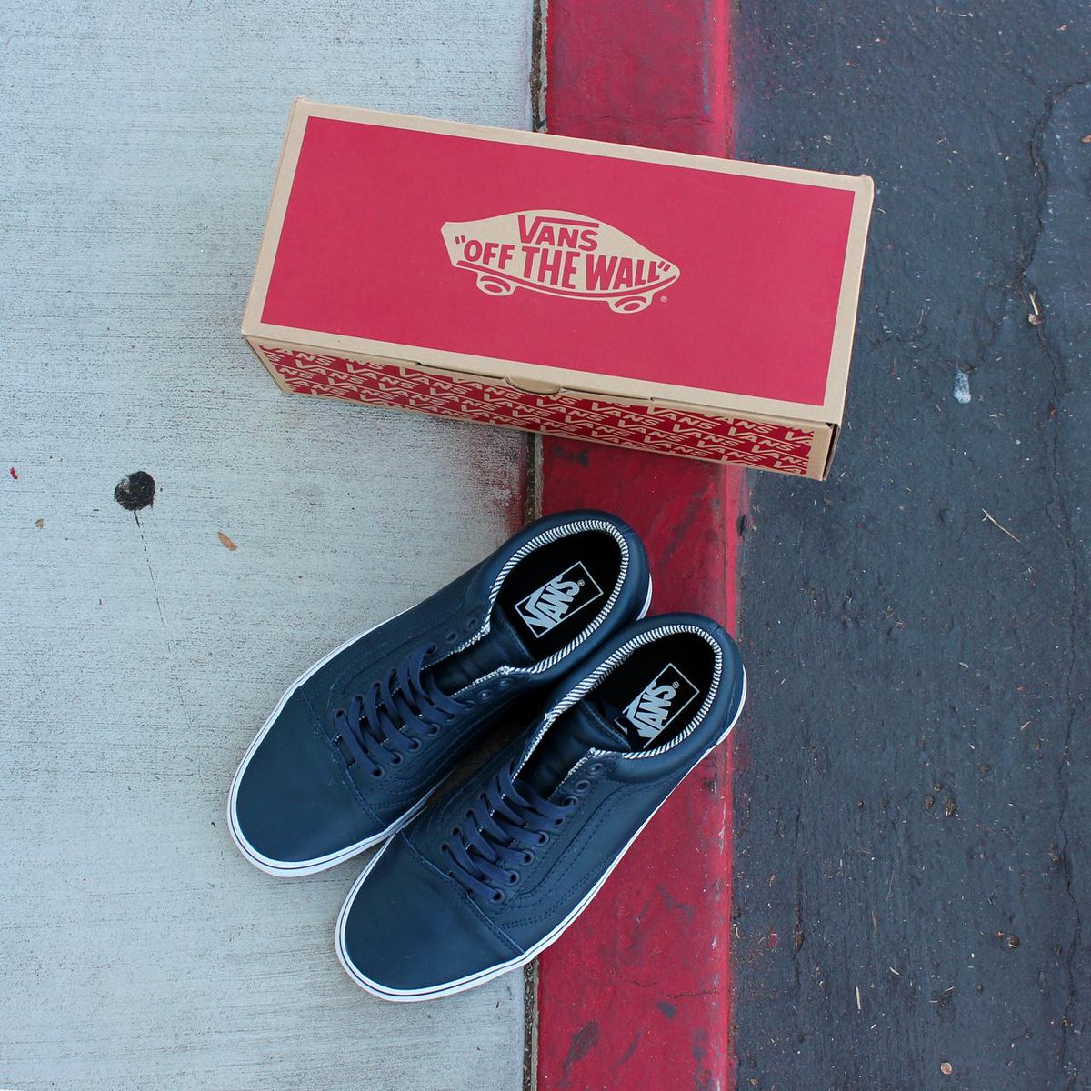 vans old skool dress blue stripes leather