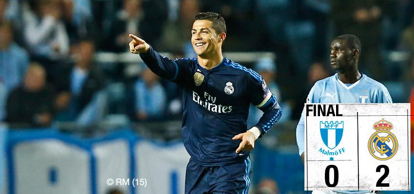 realmadriden's tweet photo. FT: Malmö 0-2 Real Madrid (@Cristiano 29', 90').

#RMUCL #HalaMadrid http://t.co/hc7g8Iirqo