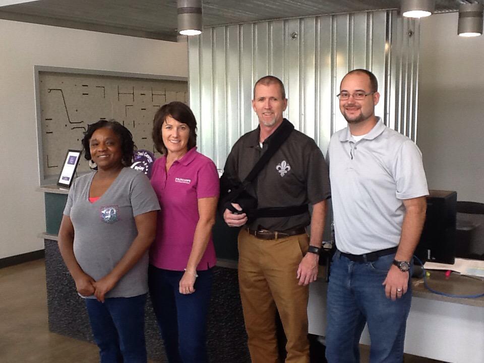 LABIpatterson's tweet photo. Greeted @NucorCorp Convent, LA by Les Hart and his staff in their office made of Nucor product. Sharp facility. http://t.co/ec8LxMCIL6