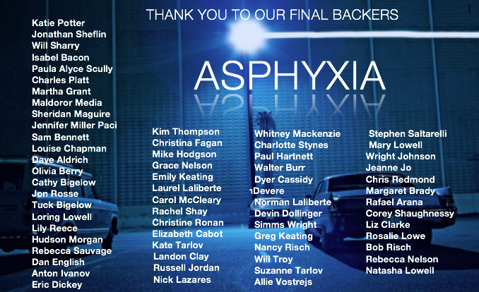 AsphyxiaFilm's tweet photo. Thank you to our 4th round of backers! You guys are the best! #AsphyxiaTheShort #indiefilm #crowdfund #Kickstarter http://t.co/1PYakbLwg4