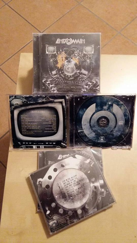digitalgrief's tweet photo. First copies of Endomain's debut album "Step in the Machine". #artwork #coverart #cover #package #design #jewelcase http://t.co/FSJer053CH