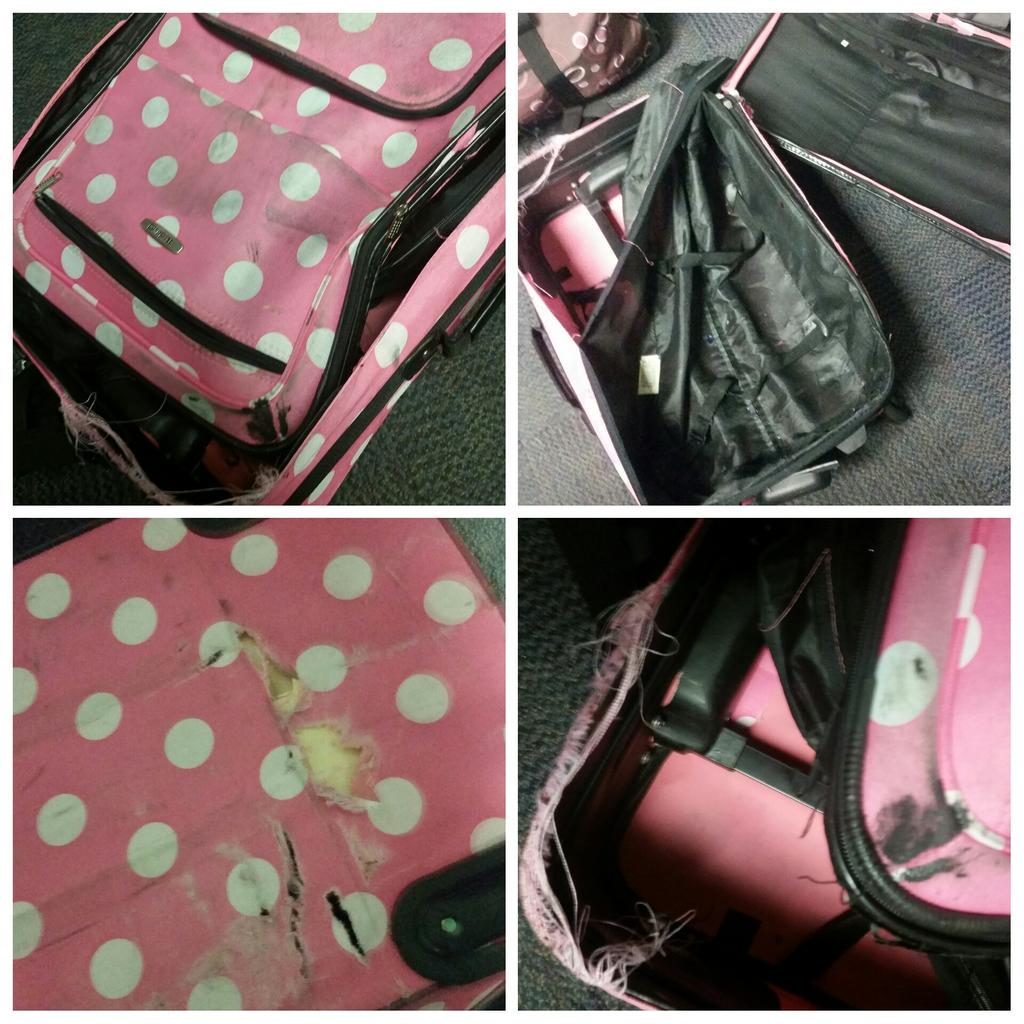 laurenlovescats's tweet photo. Thanks @SouthwestAir for taking such great care of my luggage!!! ๐๐#ruinedmytrip #andmysuitcase #andeverythinginit http://t.co/nYVnhIFT4z