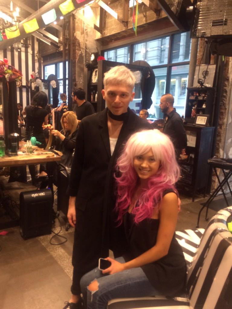 thebcf's tweet photo. Big shoutout to @hairroinsalonnyc providing pink wig installations for tonight's 6th Annual #NYCBCF! #breastcancer http://t.co/KTLlKhFV4X
