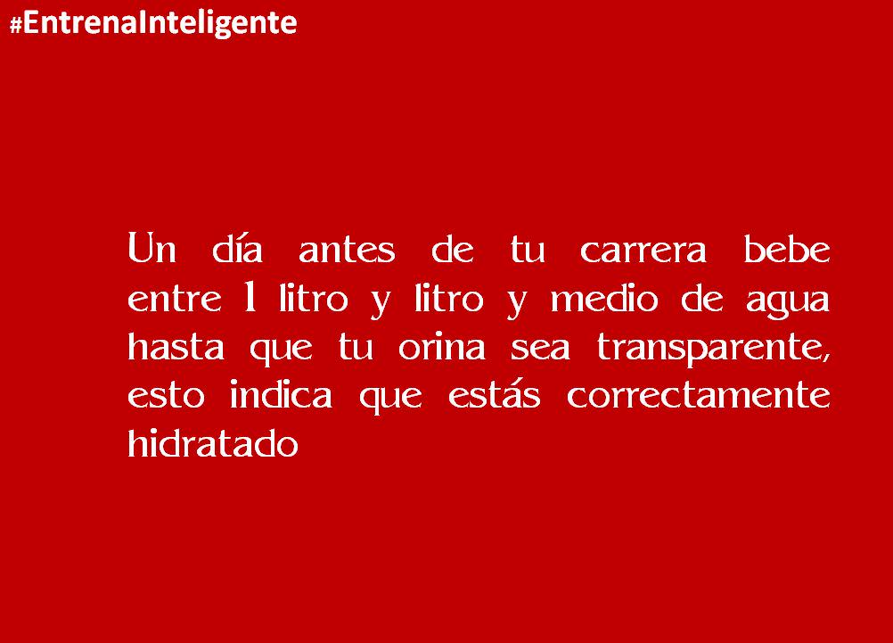 correpormexico's tweet photo. Un día antes de tu carrera bebe entre un litro y litro y medio de agua #NutriciónInteligente http://t.co/e7PtIly7GY