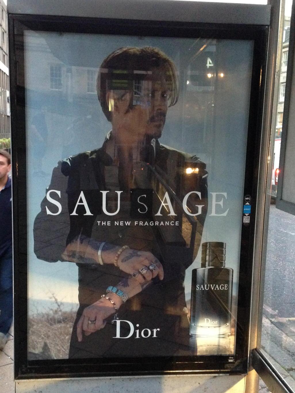 johnny depp sauvage sausage