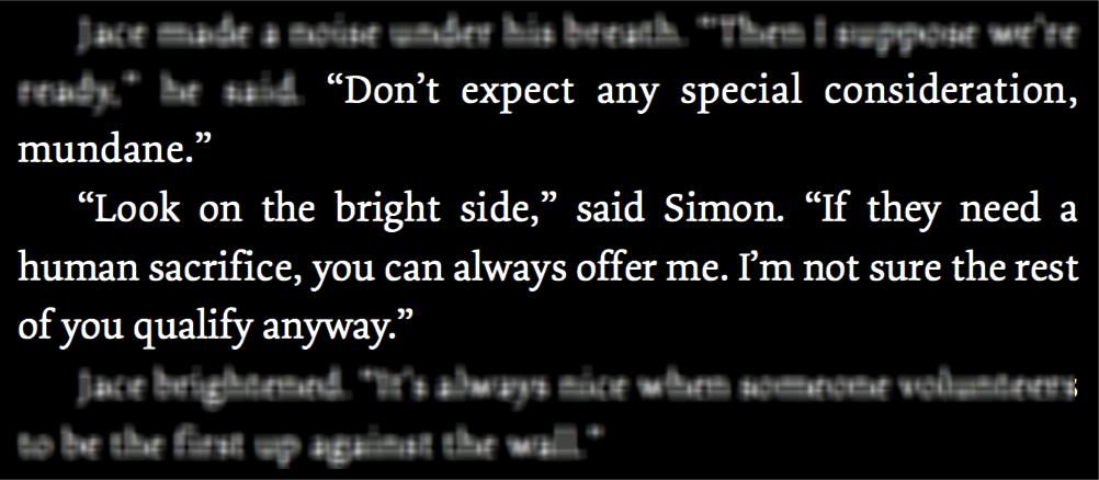 ShadowhuntersWR's tweet photo. The struggles of Simon Lewis, token mundane. #SHQuoteoftheWeek #Jimon #mundie #CoA @ShadowhuntersTV http://t.co/LuuRg6pph9
