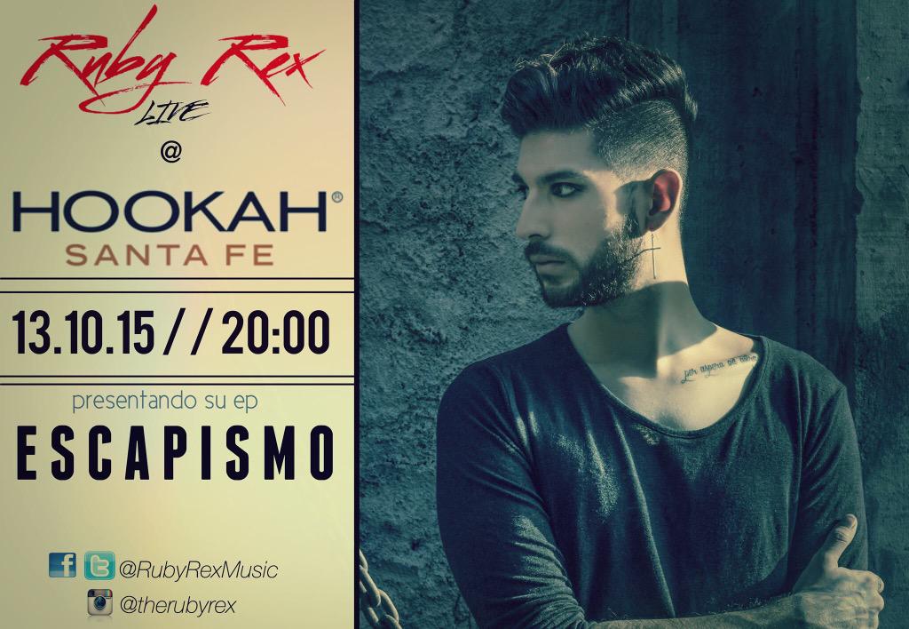 VibrandoXD's tweet photo. #RubyRex presenta su #Ep #Escapismo este 13 de octubre en el #hookah Santa fe no te lo puedes perder @garagers_mx http://t.co/WclDR8PsB2