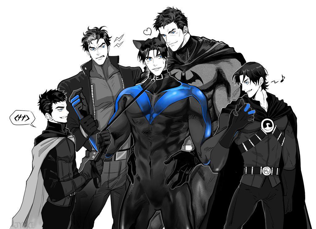 쥬키 @DNJSVMFDNJS79 님께 넣은 뱃패밀리 커미션이에요!! 브루딕을 위시해서 슨딕 팀딕 뎀딕 다 좋아서 어느하나 고를 수 없었던8ㅅ8;; 그 와중에 위기감 없이 망충한 딕 표정 너무 사랑스럽지 않나요♥