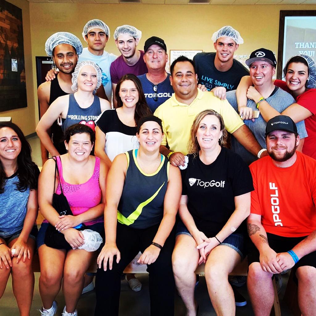 TopgolfArizona's tweet photo. This is what happy looks like!#topgolfarizona volunteering & having fun @fmsc_org. #topgolfcares #oneteam http://t.co/4Q8COBbhKS