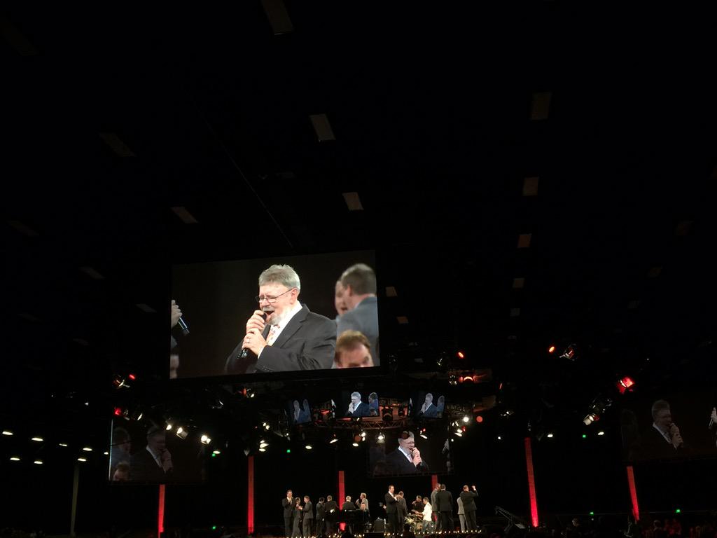 Kahlie's tweet photo. When the best bass singer of all time shows up, you stick around. Love #TimRiley #NQC2015 http://t.co/LAjktkpRlU