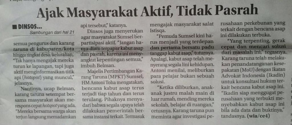 KARANG TARUNA SUMSEL tweet media
