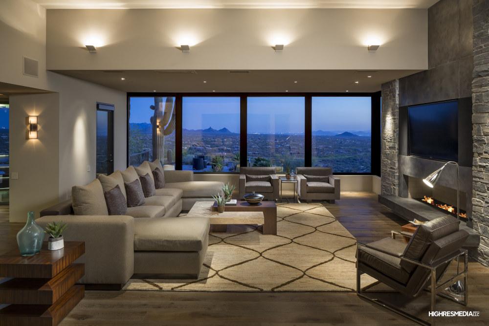 estestinc's tweet photo. Reclaimed stone and raw metal applied to the fireplace façade in the living room at #DesertMtnContempory . http://t.co/Ug4cnDyXzT
