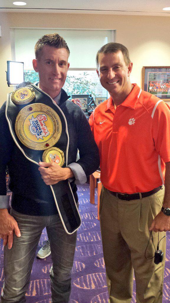 MartySmithESPN's tweet photo. Great day @ClemsonFB. First class people, from Dabo-down. 
Thanks for having us. 
See ya Fri/Sat for SC &amp; GameDay. http://t.co/Vz3jF8w94b