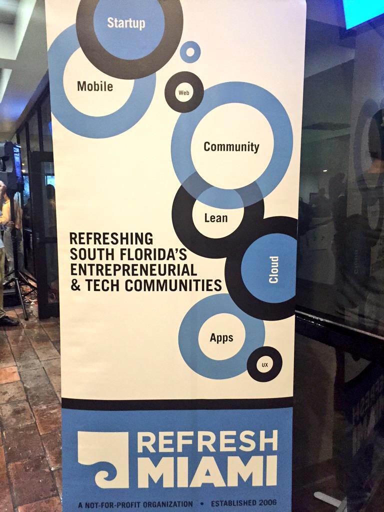 hellodotmiami's tweet photo. The http://t.co/5eQuCPtM4p team is proud to be a sponsor of #RefreshDemoDay at @MDCollege! #DaleDotMiami http://t.co/zNasD25BUd