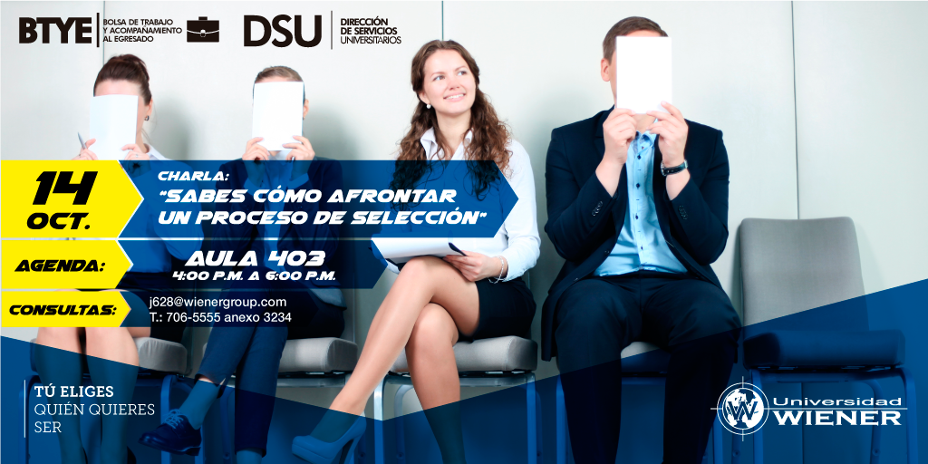 Participa de estas charlas y potencia tu CV ante cualquier entrevista laboral. ¡Inscripciones abiertas! #UWiener