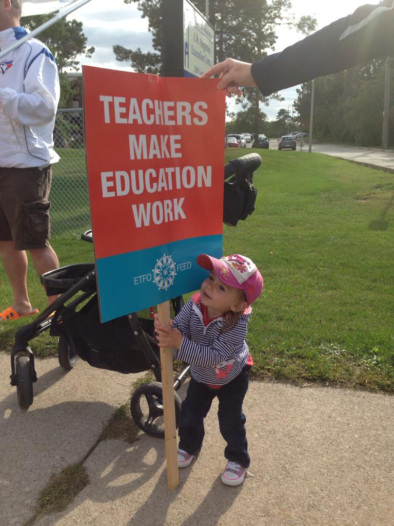 My daughter Stella a future student at the @IAMETFOHalton Teachers Rally for #LearningConditions #WynneWednesday