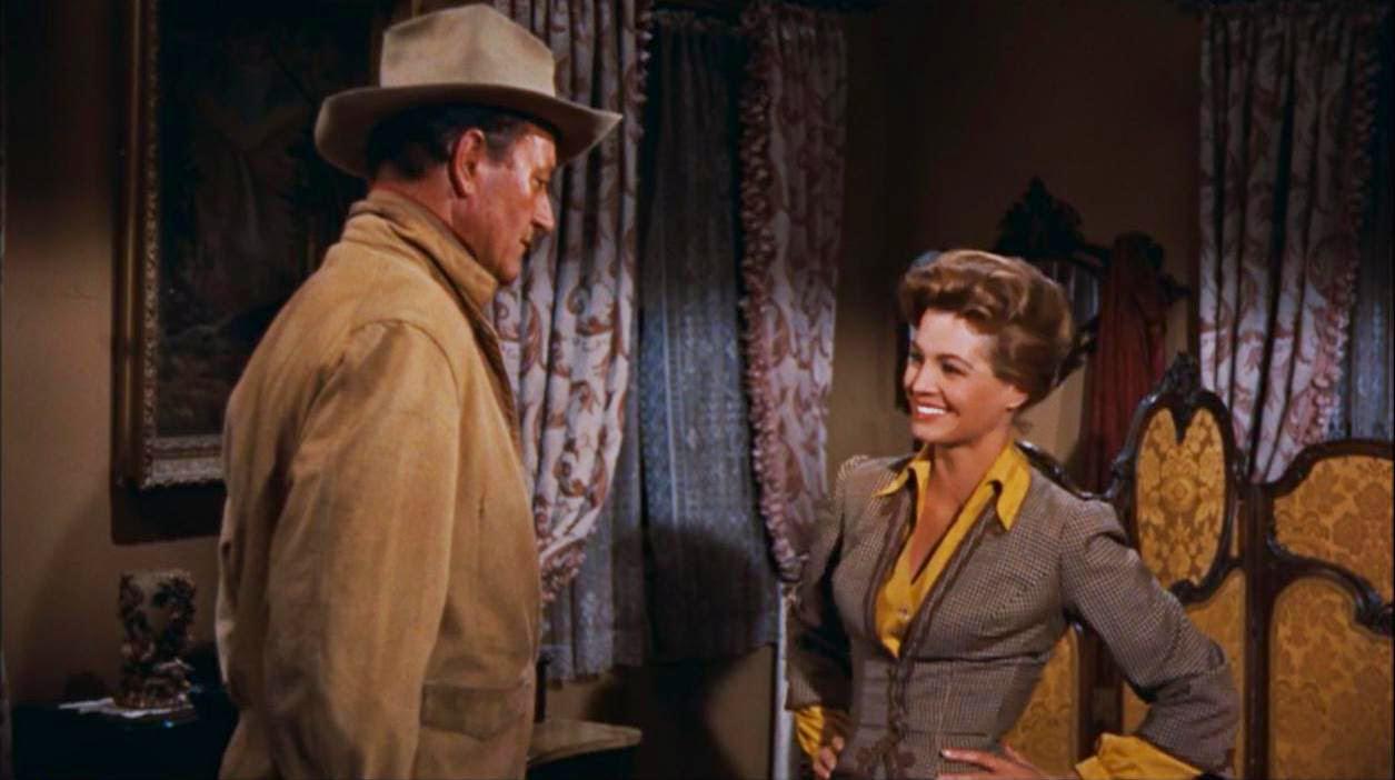 Happy Birthday Angie Dickinson! Here she is in my favorite role as \"Feathers\" in Rio Bravo with John Wayne. 