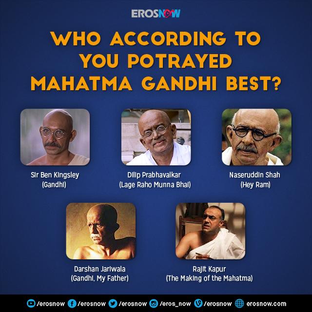 ErosInnovation's tweet image. So many actors have portrayed #MahatmaGandhi, tell us which one was your favourite!  

#DiscussionQuestion