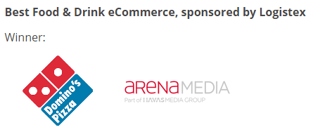 ArenaMediaUK's tweet photo. Thrilled to have won Best Food &amp; Drink eCommerce for our work w @Dominos_UK at @ecommerceexpo #ecomawards #WINNER http://t.co/9UiZssHmxi